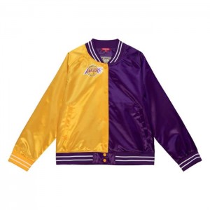 Chamarras Mitchell & Ness Big Face Satin 5.0 Los Angeles Lakers Mujer | 4792DUBGH