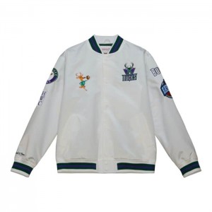 Chamarras Mitchell & Ness City Colección Ligeros Satin Milwaukee Bucks Hombre | 4328QZFJE