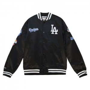 Chamarras Mitchell & Ness City Colección Ligeros Satin Los Angeles Dodgers Hombre | 5827UQGVZ