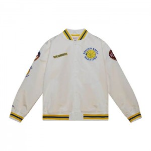 Chamarras Mitchell & Ness City Colección Ligeros Satin Golden State Warriors Hombre | 6395EGAZP