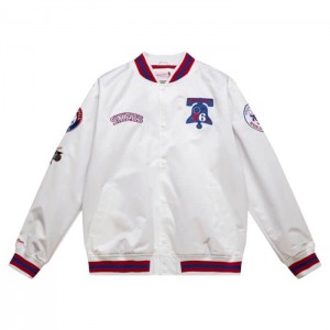 Chamarras Mitchell & Ness City Colección Ligeros Satin Philadelphia 76ers Hombre | 5218IYGDQ