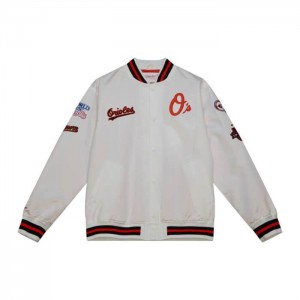 Chamarras Mitchell & Ness City Colección Ligeros Satin Baltimore Orioles Hombre | 0157DTEVQ
