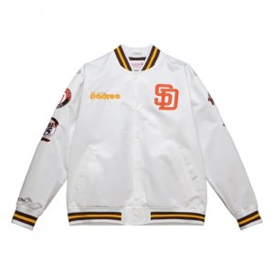 Chamarras Mitchell & Ness City Colección Ligeros Satin San Diego Padres Hombre | 2146DMYNG