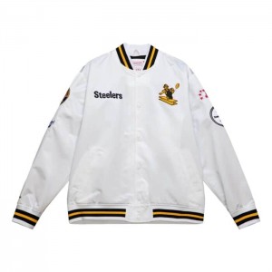 Chamarras Mitchell & Ness City Colección Ligeros Satin Pittsburgh Steelers Hombre | 1276AIJCY