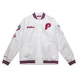 Chamarras Mitchell & Ness City Colección Ligeros Satin Philadelphia Phillies Hombre | 1987SFCXZ