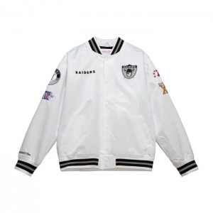 Chamarras Mitchell & Ness City Colección Ligeros Satin Oakland Raiders Hombre | 2193EGWKF