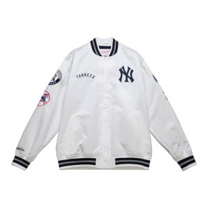 Chamarras Mitchell & Ness City Colección Ligeros Satin New York Yankees Hombre | 9213PIGAF