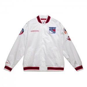 Chamarras Mitchell & Ness City Colección Ligeros Satin New York Rangers Hombre | 7946IOPGC