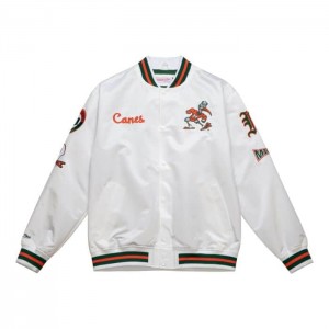 Chamarras Mitchell & Ness City Colección Ligeros Satin University Of Miami Hombre | 0826JYBOM