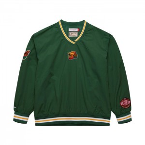 Chamarras Mitchell & Ness Classic Nylon Pullover Vintage Logo Seattle Supersonics Hombre | 2910ORINF