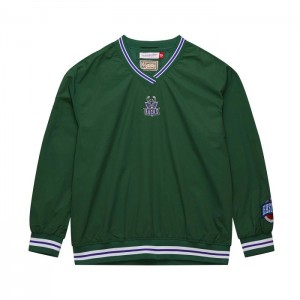 Chamarras Mitchell & Ness Classic Nylon Pullover Vintage Logo Milwaukee Bucks Hombre | 3276STLCH