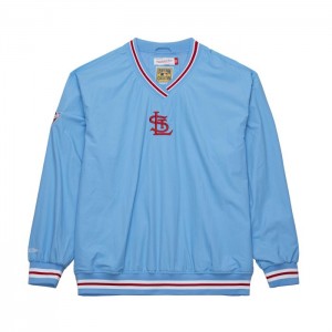 Chamarras Mitchell & Ness Classic Nylon Pullover Vintage Logo St. Louis Cardinals Hombre | 9675MHRYW