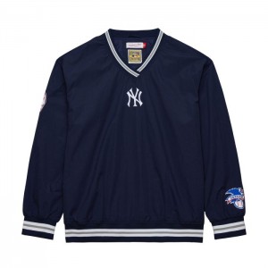 Chamarras Mitchell & Ness Classic Nylon Pullover Vintage Logo New York Yankees Hombre | 8230YDGJX
