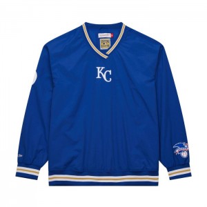 Chamarras Mitchell & Ness Classic Nylon Pullover Vintage Logo Kansas City Royals Hombre | 6914ZGWER