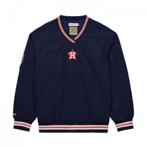Chamarras Mitchell & Ness Classic Nylon Pullover Vintage Logo Houston Astros Hombre | 9403ROAFP