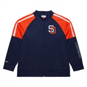 Chamarras Mitchell & Ness Color Blocked Pista Vintage Logo San Diego Padres Hombre | 6428FJXBP