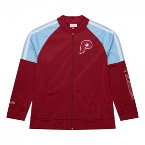 Chamarras Mitchell & Ness Color Blocked Pista Vintage Logo Philadelphia Phillies Hombre | 6731ZAXSI