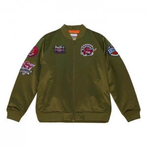 Chamarras Mitchell & Ness Flight Satin Bomber Toronto Raptors Hombre | 0918VTDKW