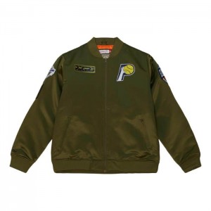 Chamarras Mitchell & Ness Flight Satin Bomber Indiana Pacers Hombre | 9640SYAXU