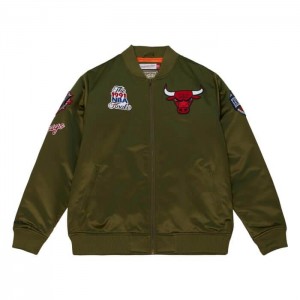 Chamarras Mitchell & Ness Flight Satin Bomber Chicago Bulls Hombre | 2658BXVEZ