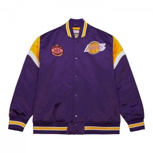 Chamarras Mitchell & Ness Heavyweight Satin Los Angeles Lakers Hombre | 8352XKGEO