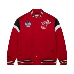 Chamarras Mitchell & Ness Heavyweight Satin Miami Heat Hombre | 5941VTYNA