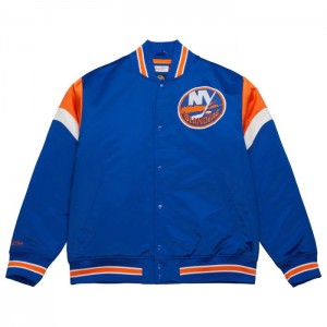 Chamarras Mitchell & Ness Heavyweight Satin New York Islanders Hombre | 7361BDLIR