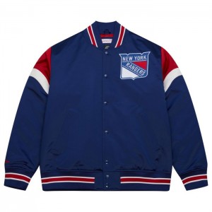 Chamarras Mitchell & Ness Heavyweight Satin New York Rangers Hombre | 6519CNYRB