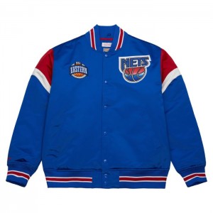Chamarras Mitchell & Ness Heavyweight Satin New Nets Hombre | 2693VBSUX