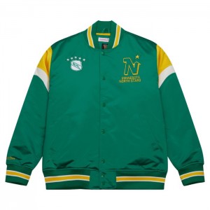 Chamarras Mitchell & Ness Heavyweight Satin Minnesota North Stars Hombre | 3458ZXVQS