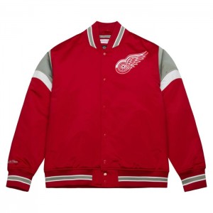 Chamarras Mitchell & Ness Heavyweight Satin Detroit Red Wings Hombre | 9324FRBLM