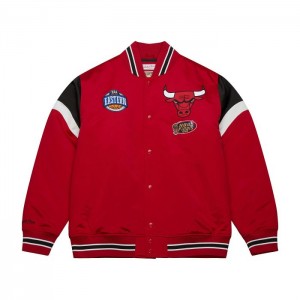 Chamarras Mitchell & Ness Heavyweight Satin Chicago Bulls Hombre | 9587YJVMX