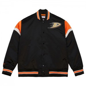 Chamarras Mitchell & Ness Heavyweight Satin Anaheim Ducks Hombre | 0976TBIUF
