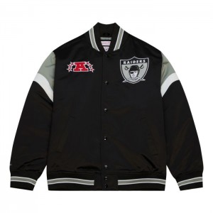 Chamarras Mitchell & Ness Heavyweight Satin Oakland Raiders Hombre | 2150HMKQJ