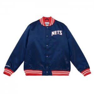 Chamarras Mitchell & Ness Heavyweight Satin New Nets Hombre | 7836LFVCY