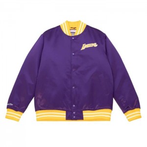 Chamarras Mitchell & Ness Heavyweight Satin Los Angeles Lakers Hombre | 1756GQXFR