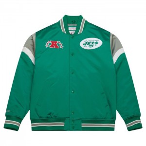 Chamarras Mitchell & Ness Heavyweight Satin New York Jets Hombre | 8912NLUIV
