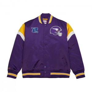 Chamarras Mitchell & Ness Heavyweight Satin Minnesota Vikings Hombre | 8597CGANW