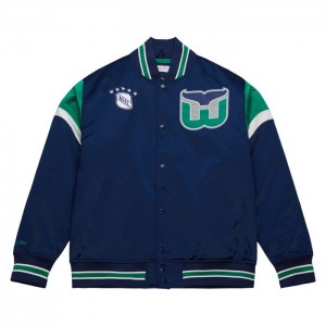 Chamarras Mitchell & Ness Heavyweight Satin Hartford Whalers Hombre | 0746DGSUY