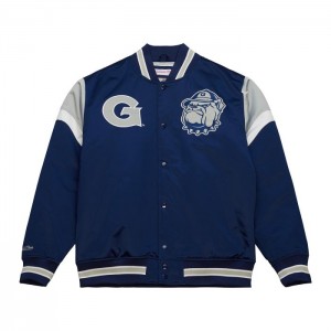 Chamarras Mitchell & Ness Heavyweight Satin Georgetown University Hombre | 0439KMNQP