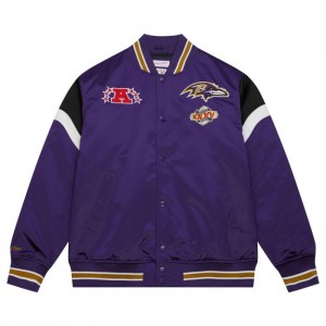 Chamarras Mitchell & Ness Heavyweight Satin Baltimore Ravens Hombre | 9174SONMK