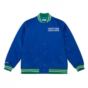 Chamarras Mitchell & Ness Heavyweight Satin Hartford Whalers Hombre | 3495WZOFV