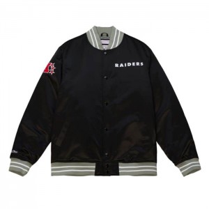 Chamarras Mitchell & Ness Heavyweight Satin Oakland Raiders Hombre | 7123OSEGR