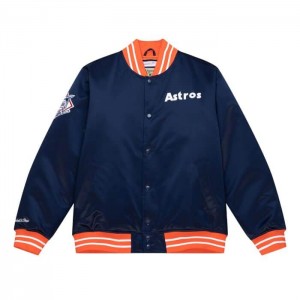 Chamarras Mitchell & Ness Heavyweight Satin Houston Astros Hombre | 4857UAZIK