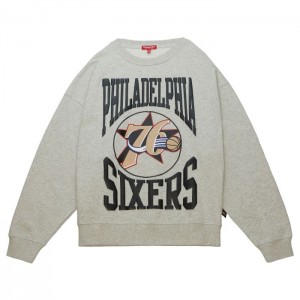Chamarras Mitchell & Ness Logo LT Crew 3.0 Philadelphia 76ers Mujer | 7138PFSZX