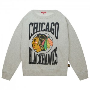 Chamarras Mitchell & Ness Logo LT Crew 3.0 Chicago Blackhawks Mujer | 1247MDOSN
