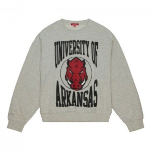 Chamarras Mitchell & Ness Logo Ligeros Crew 3.0 University of Arkansas Mujer | 6320OQABS
