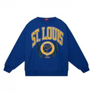 Chamarras Mitchell & Ness Logo Lt Crew 2.0 St. Louis Blues Mujer | 1574BUXRV