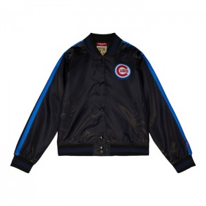 Chamarras Mitchell & Ness Raglan Satin Chicago Cubs Mujer | 3591LGQMU