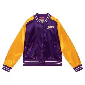 Chamarras Mitchell & Ness Satin 2.0 Los Angeles Lakers Mujer | 2709FASOG